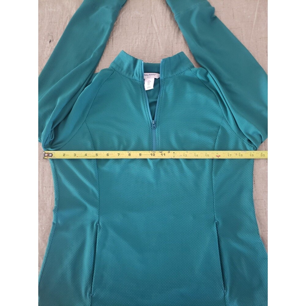 Tommy Bahama Women's Golf Pullover Large Green, Textured, Long Sleeve, 1/4 Zip - Picture 10 of 13